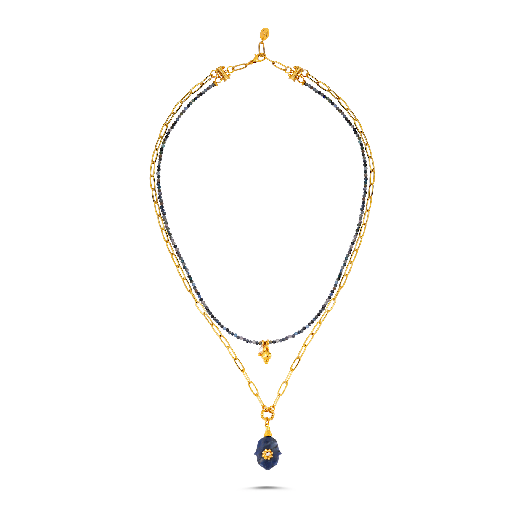 HAMSA LAPIS NECKLACE