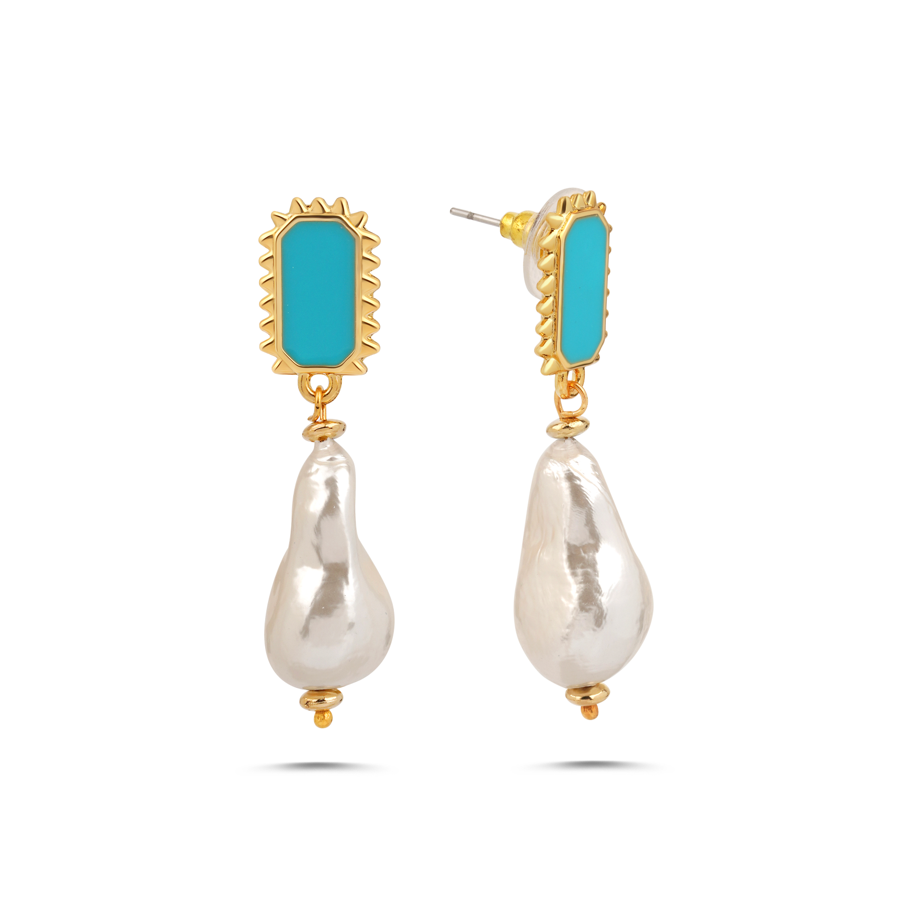 PORTOFINO TURQUOISE BAROQUE PEARL EARRINGS