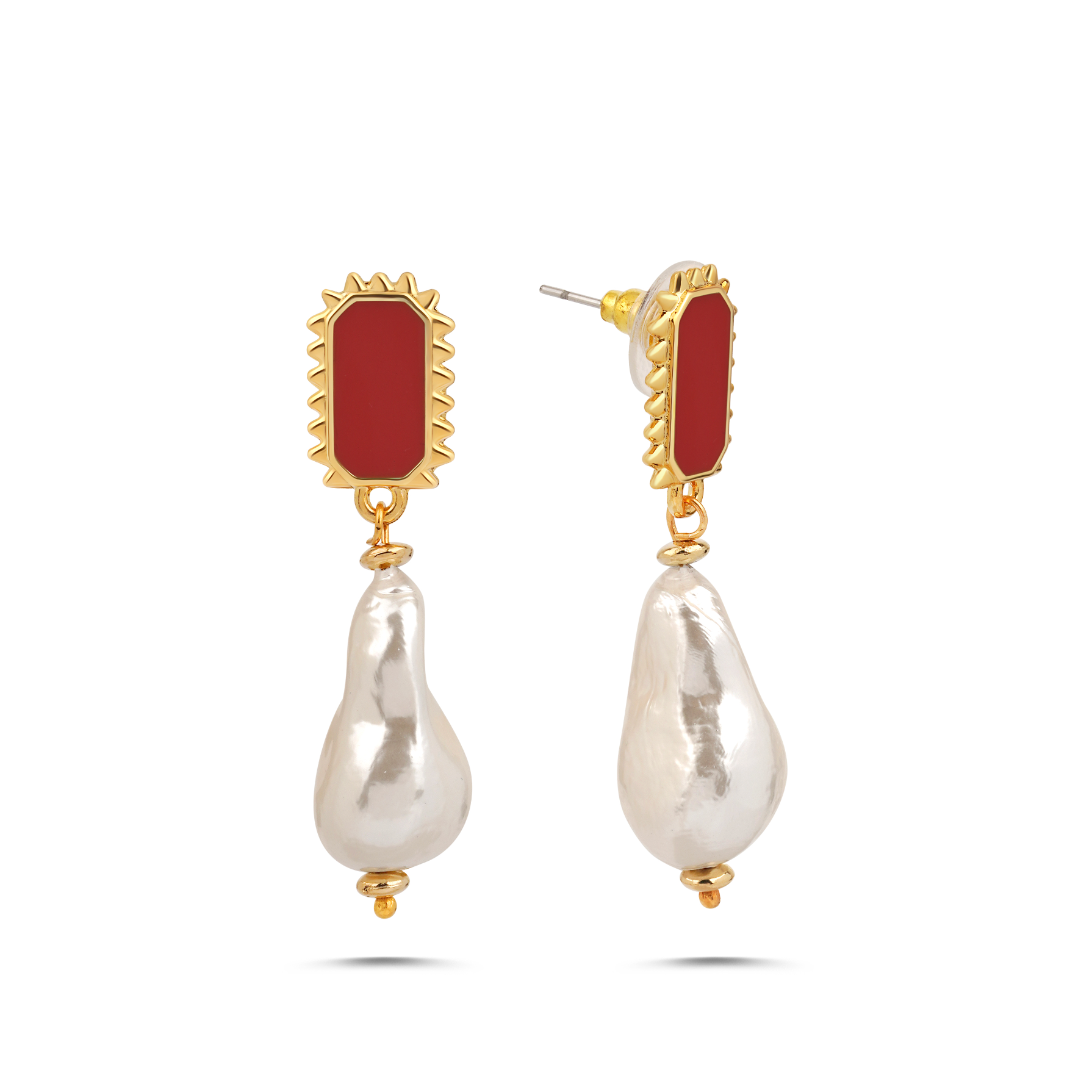 PORTOFINO ORANGE BAROQUE PEARL EARRINGS