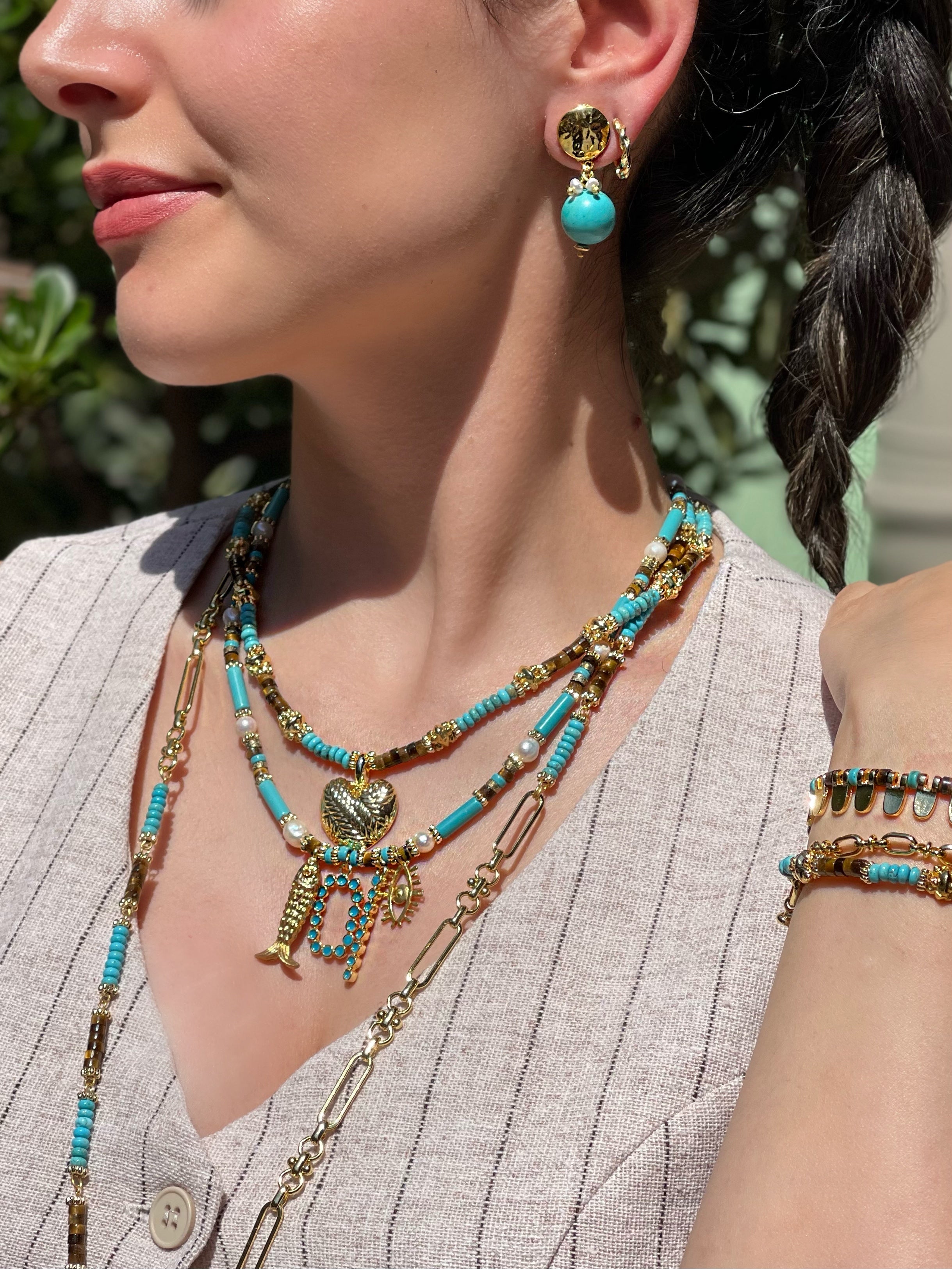 MARBELLA PEARL CHARM NECKLACE