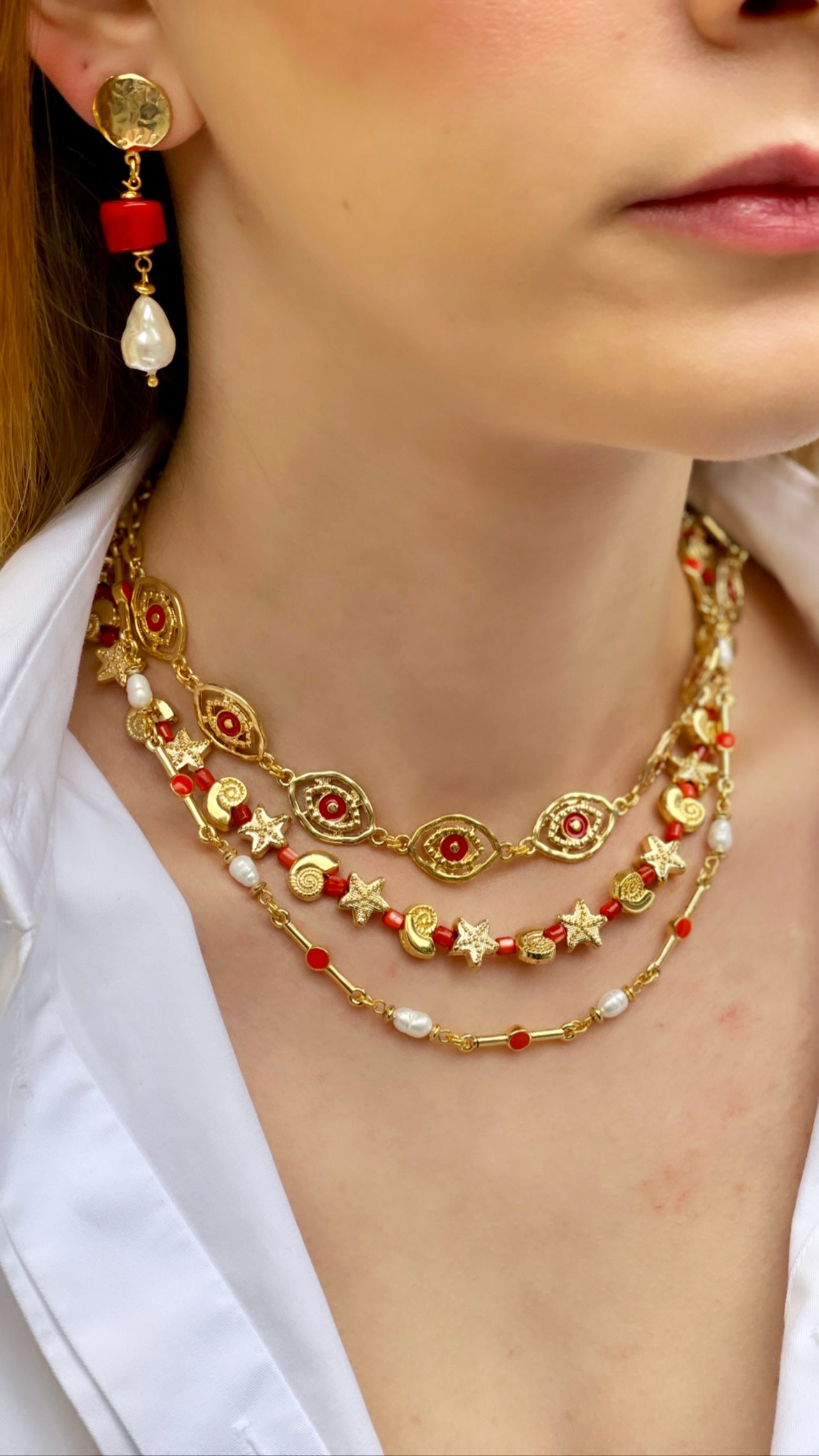 LOVER'S EYE RED NECKLACE