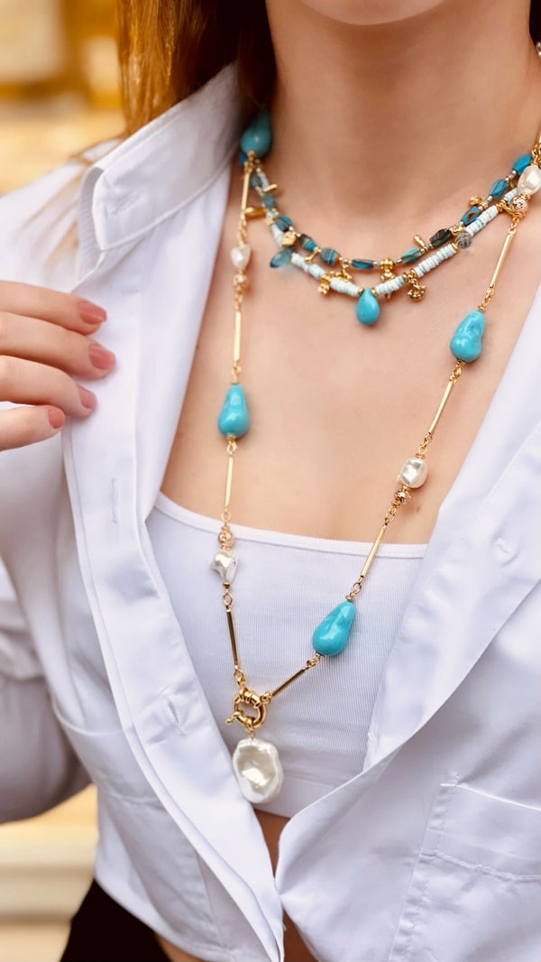 MIAMI TURQUOISE LONG NECKLACE