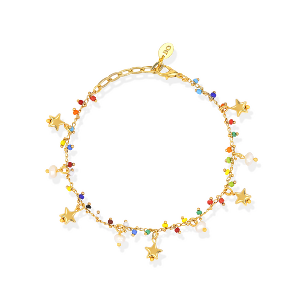 GYPSY MULTICOLOR BEADED CHARM ANKLET