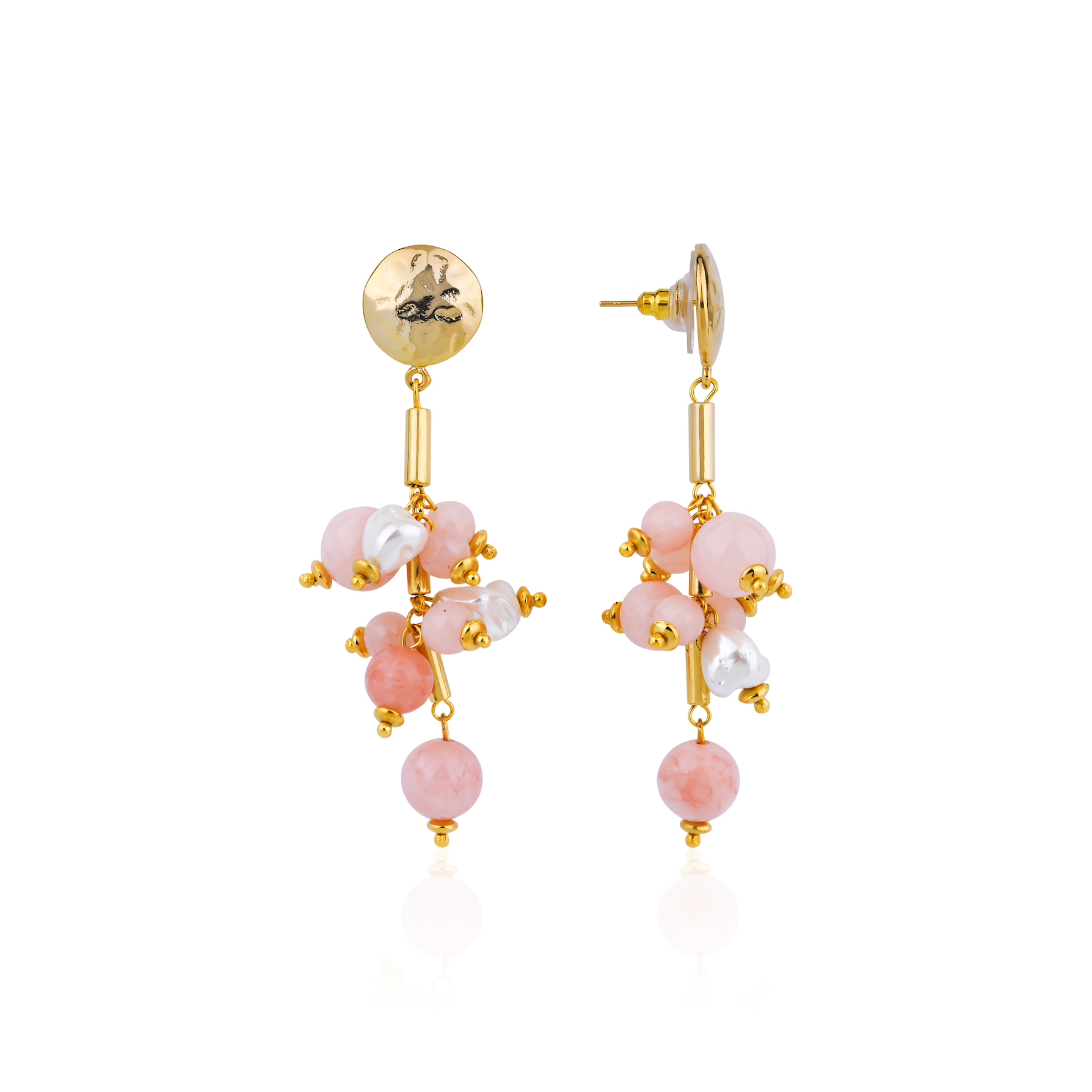 SANGRIA PINK BAROQUE PEARL EARRINGS