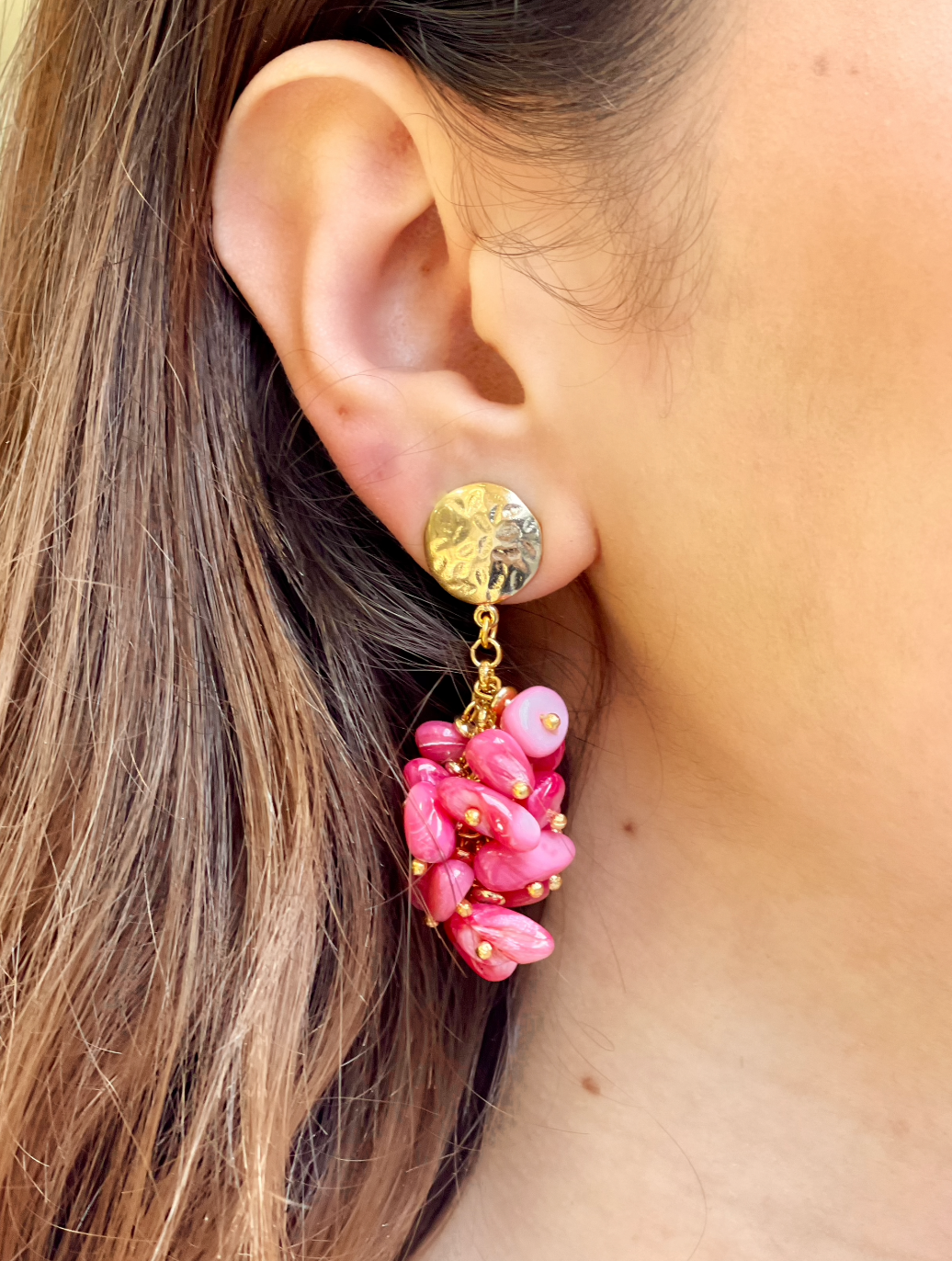 DANCING PINK MOTHER-OF-PEARL EARRINGS