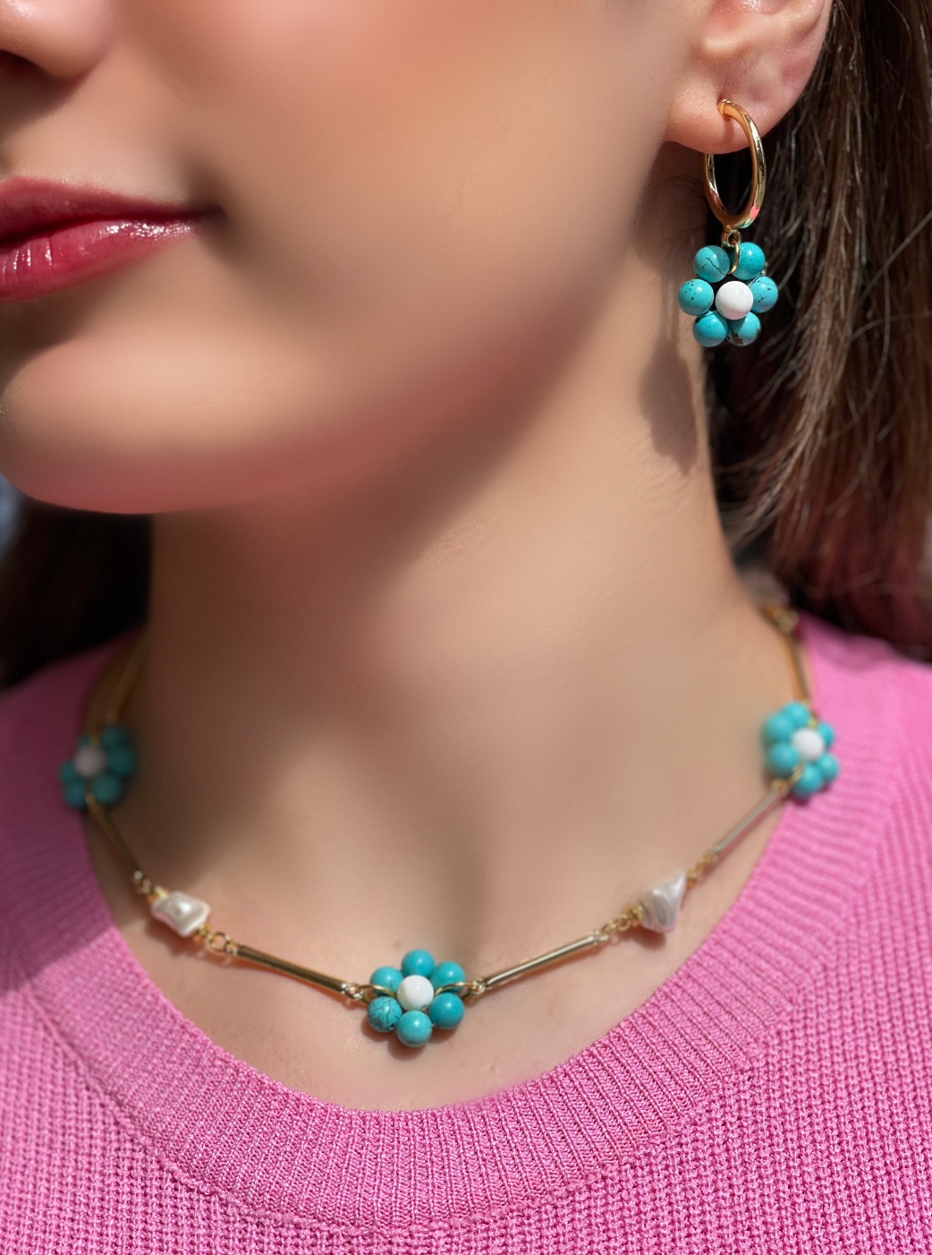 SUMMER BLOSSOM TURQUOISE EARRINGS