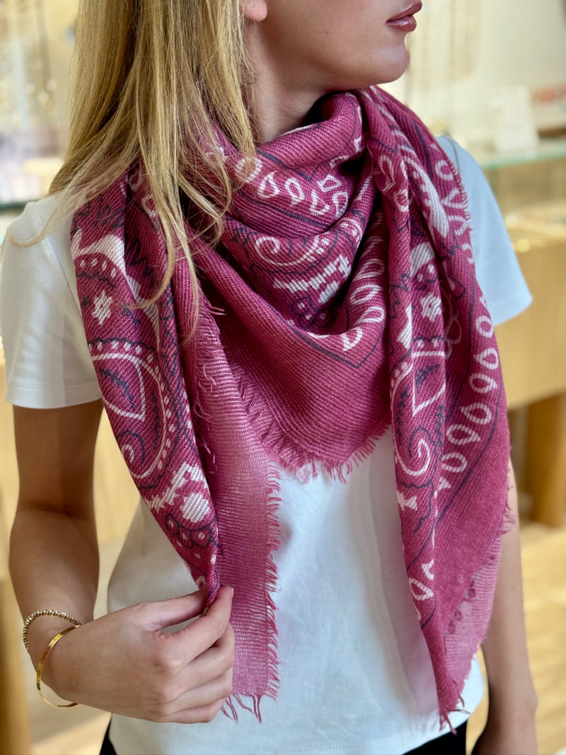 SOLANA PINK PRINTED SCARF