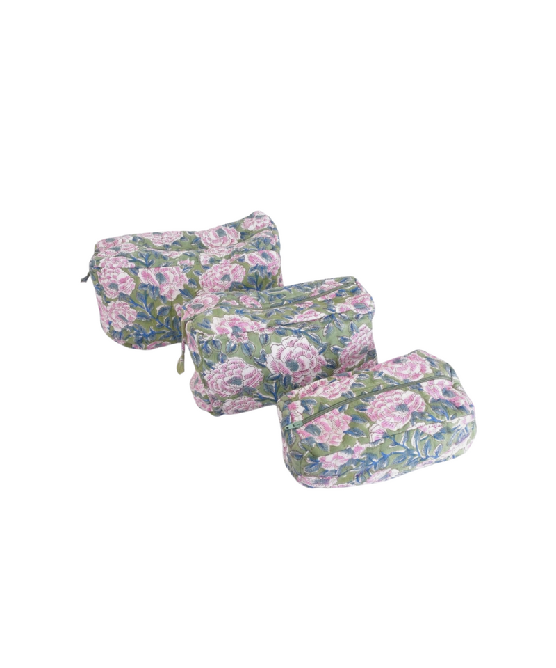 FLORAL PINK POUCH SET