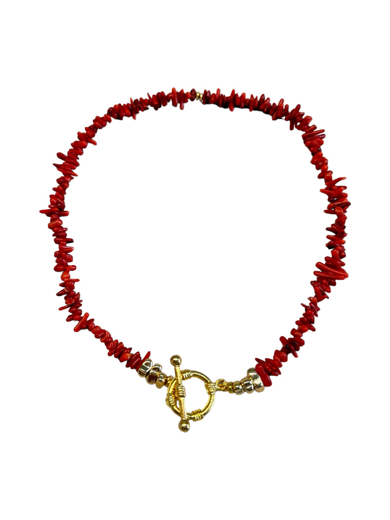 RED CORAL NATURAL STONE NECKLACE