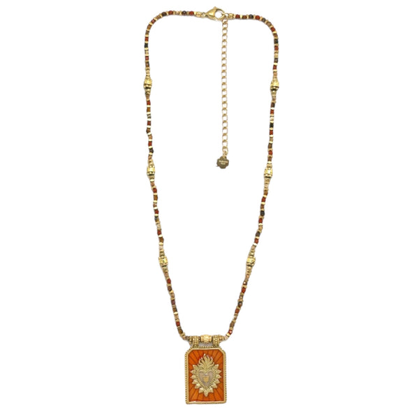 TALISMAN ORANGE HEART NECKLACE