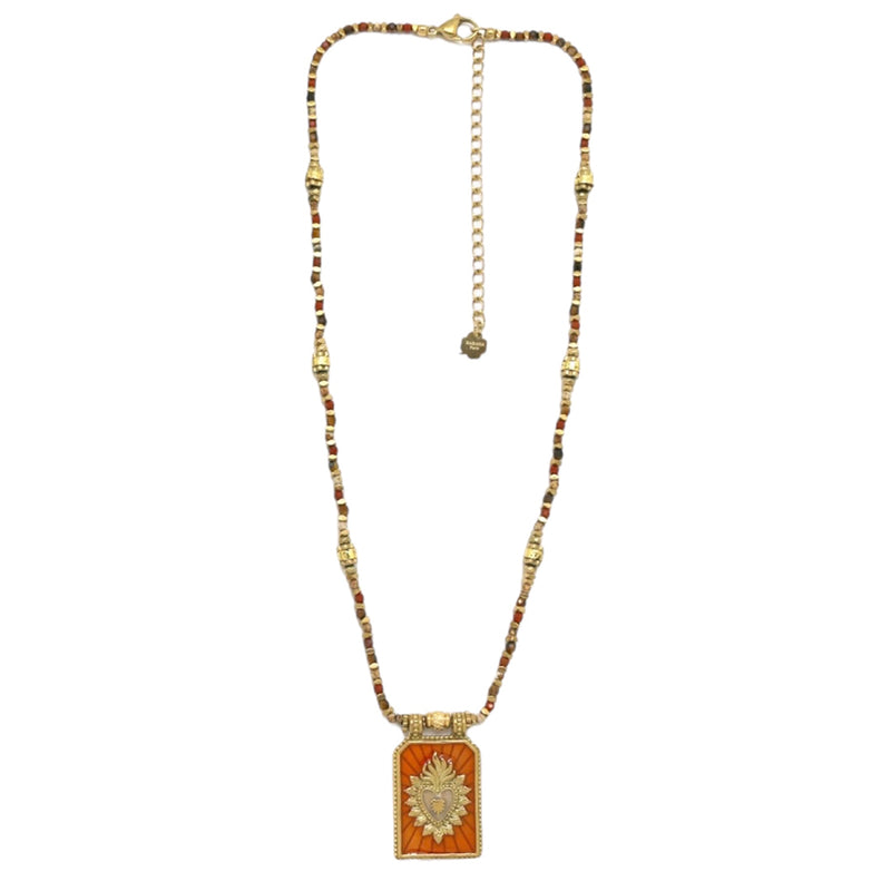 TALISMAN ORANGE HEART NECKLACE