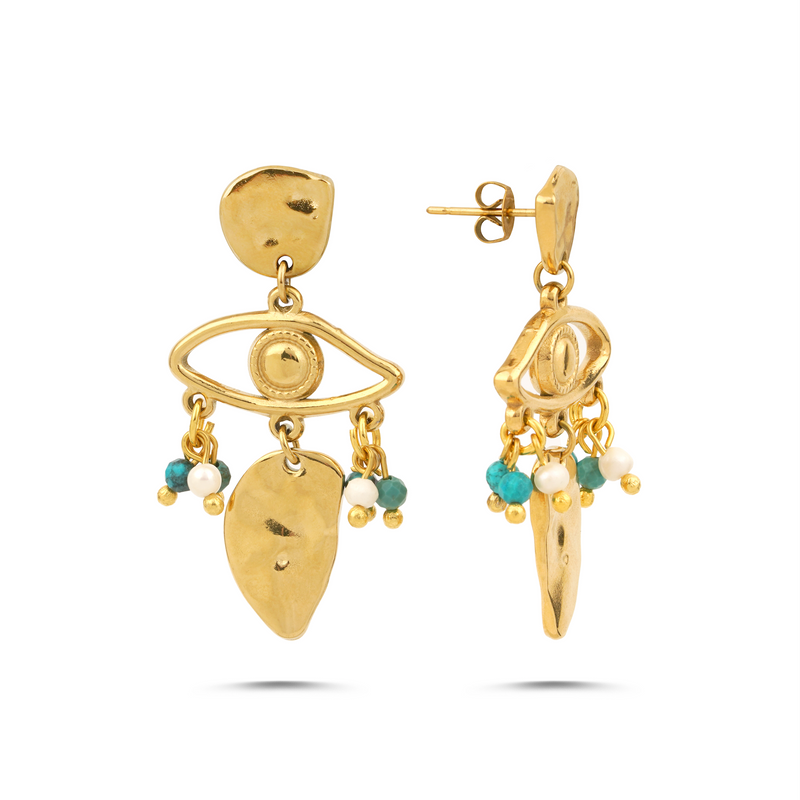 GOLDEN GAZE TURQUOISE EARRINGS