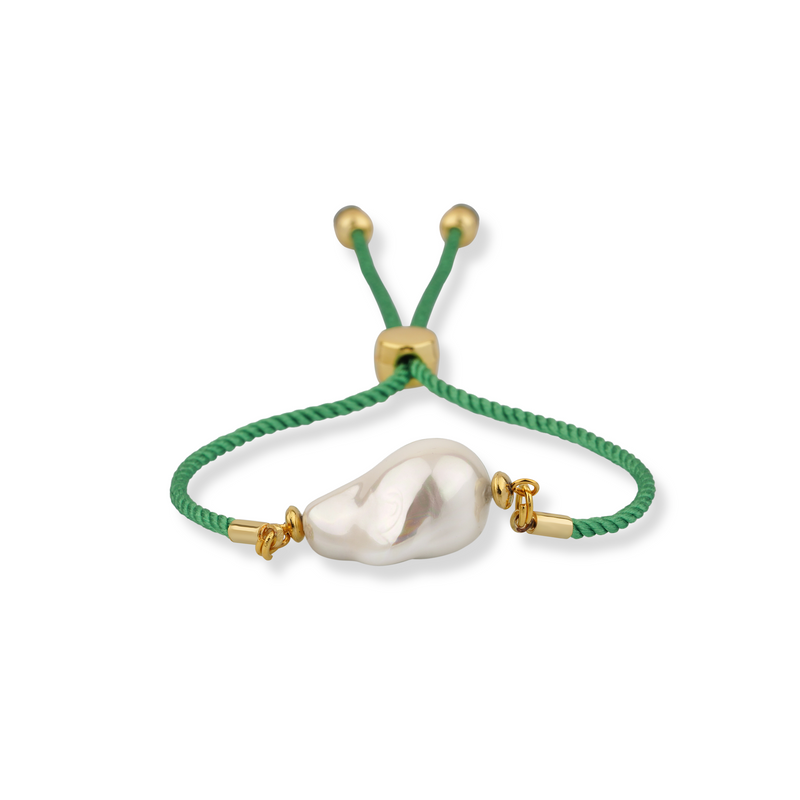 HARMONY STRAND BAROQUE PEARL GREEN BRACELET