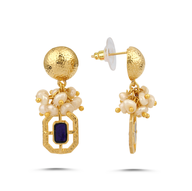 GRACE NAVY PEARL EARRINGS