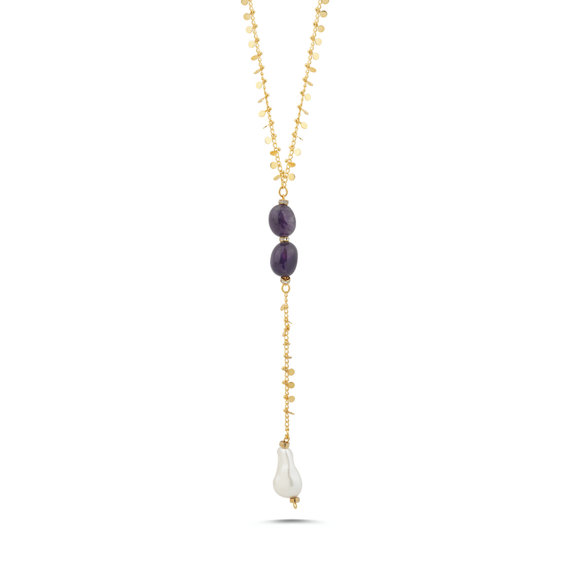 DANCING AMETHYST LONG NECKLACE