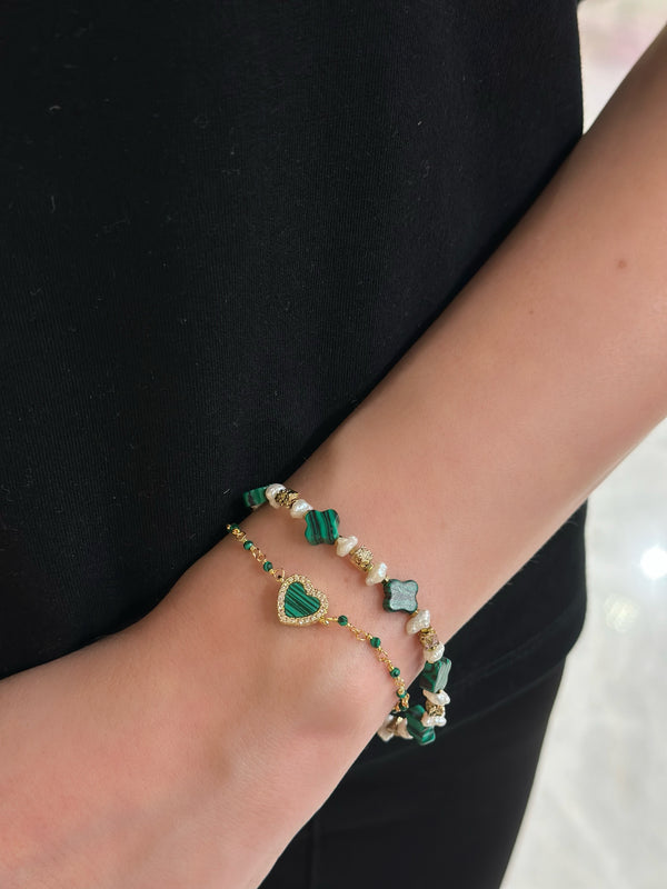 MALACHITE LOVE CHAIN BRACELET