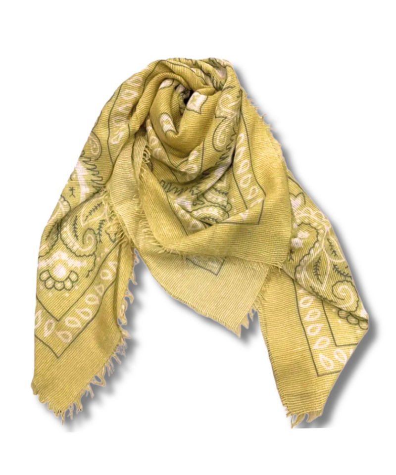 SOLANA YELLOW PRINTED SCARF