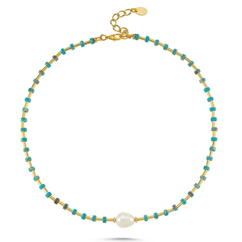 TURQUOISE LOVE PEARL NECKLACE