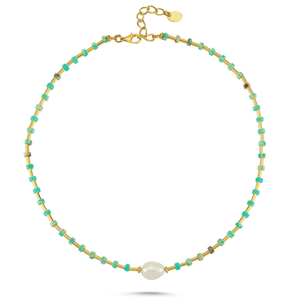 GREEN LOVE PEARL NECKLACE