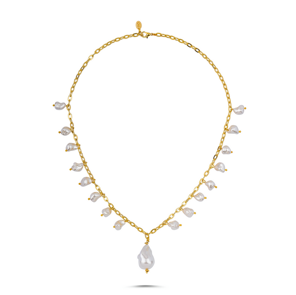 QUEEN BAROQUE PEARL LONG CHARM NECKLACE