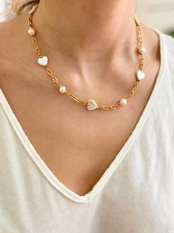 LOVE ME MOTHER-OF-PEARL NECKLACE
