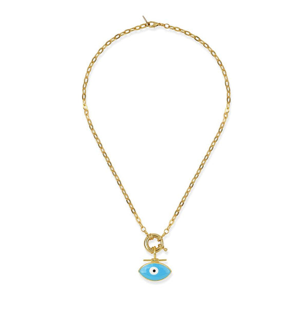 BLUE EVIL EYE CHAIN NECKLACE