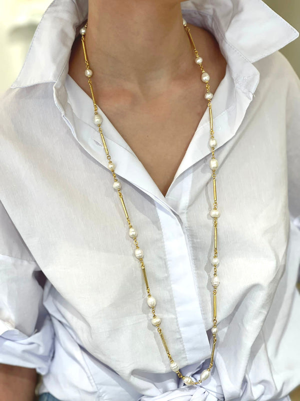 PEARL LONG CHAIN NECKLACE